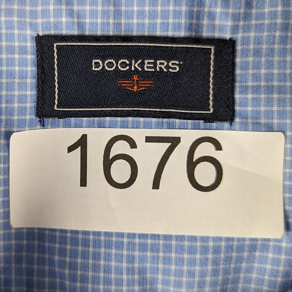 Dockers* Men's Short Sleeve Button Down Curved Hem Chest Pocket Shirt~ XXL - Picture 5 of 10